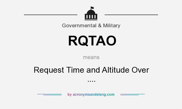 What does RQTAO mean? It stands for Request Time and Altitude Over ....
