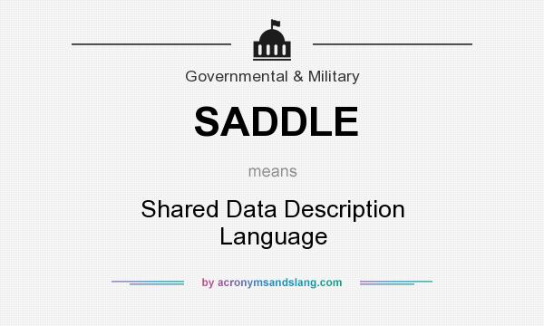 What does SADDLE mean? It stands for Shared Data Description Language
