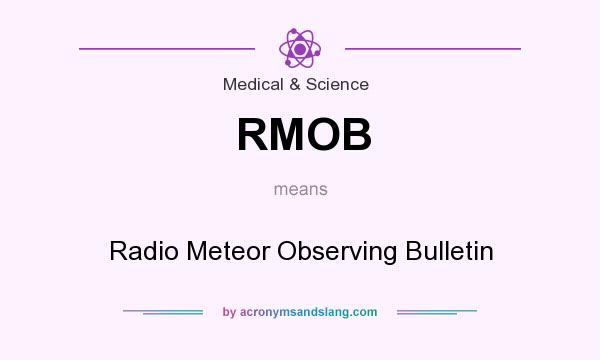 What does RMOB mean? It stands for Radio Meteor Observing Bulletin