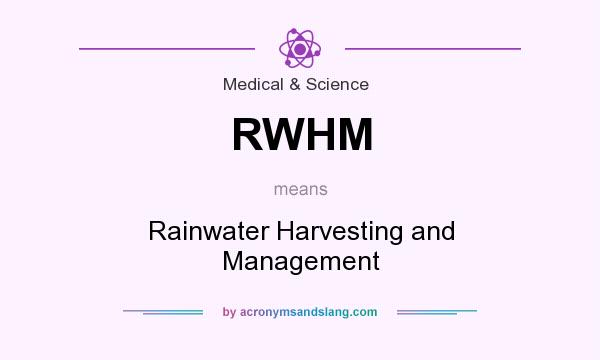 What does RWHM mean? It stands for Rainwater Harvesting and Management