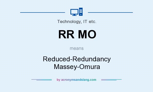 What does RR MO mean? It stands for Reduced-Redundancy Massey-Omura