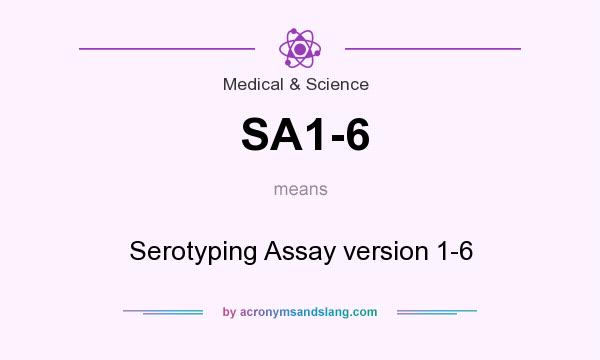 What does SA1-6 mean? It stands for Serotyping Assay version 1-6