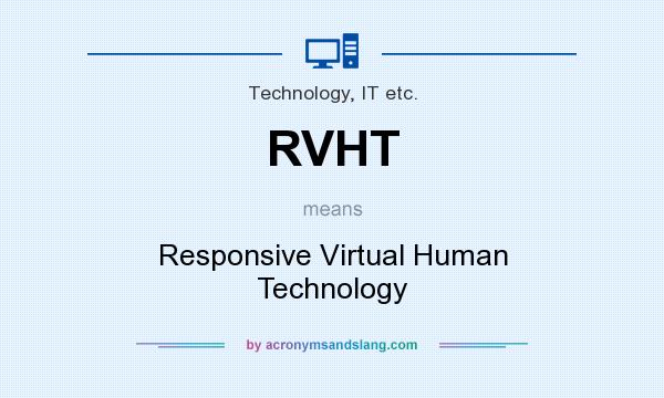 What does RVHT mean? It stands for Responsive Virtual Human Technology