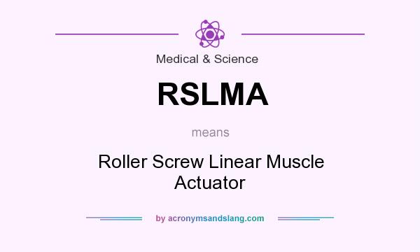 What does RSLMA mean? It stands for Roller Screw Linear Muscle Actuator