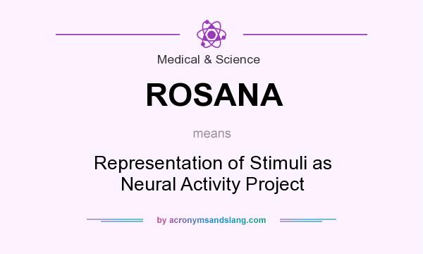 What does ROSANA mean? It stands for Representation of Stimuli as Neural Activity Project