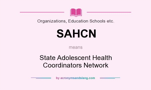 What does SAHCN mean? It stands for State Adolescent Health Coordinators Network