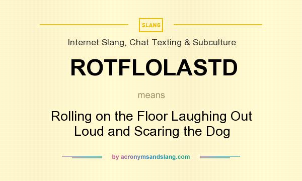 What does ROTFLOLASTD mean? It stands for Rolling on the Floor Laughing Out Loud and Scaring the Dog
