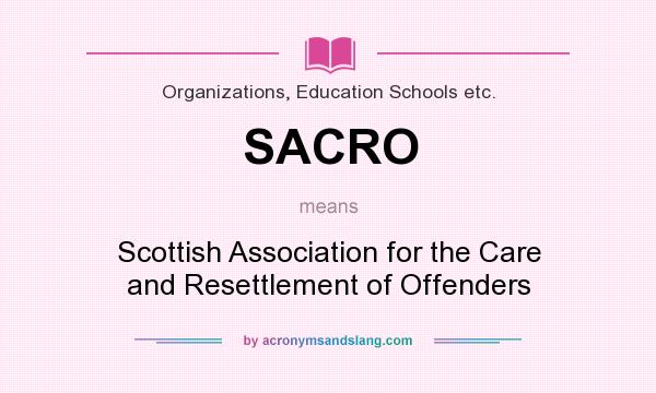 What does SACRO mean? It stands for Scottish Association for the Care and Resettlement of Offenders