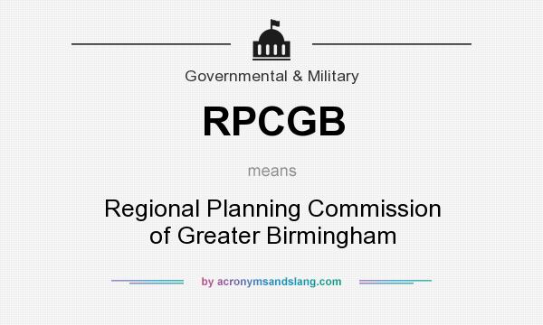 What does RPCGB mean? It stands for Regional Planning Commission of Greater Birmingham
