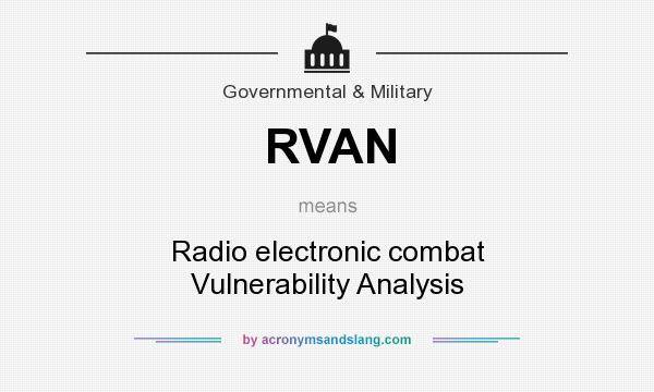 What does RVAN mean? It stands for Radio electronic combat Vulnerability Analysis