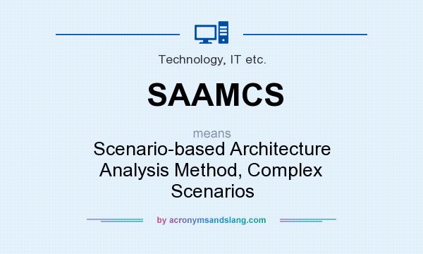 What does SAAMCS mean? It stands for Scenario-based Architecture Analysis Method, Complex Scenarios