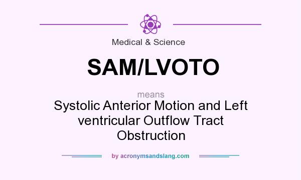What does SAM/LVOTO mean? It stands for Systolic Anterior Motion and Left ventricular Outflow Tract Obstruction