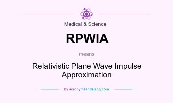 What does RPWIA mean? It stands for Relativistic Plane Wave Impulse Approximation