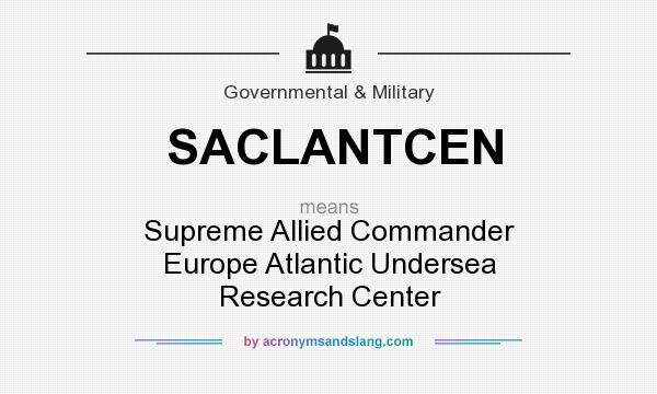 What does SACLANTCEN mean? It stands for Supreme Allied Commander Europe Atlantic Undersea Research Center