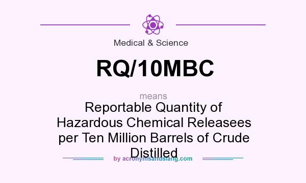 What does RQ/10MBC mean? It stands for Reportable Quantity of Hazardous Chemical Releasees per Ten Million Barrels of Crude Distilled