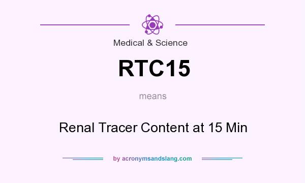 What does RTC15 mean? It stands for Renal Tracer Content at 15 Min