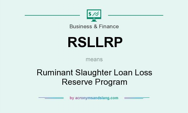 What does RSLLRP mean? It stands for Ruminant Slaughter Loan Loss Reserve Program