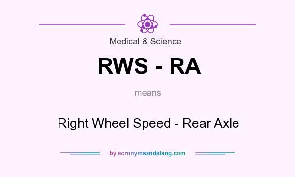 What does RWS - RA mean? It stands for Right Wheel Speed - Rear Axle