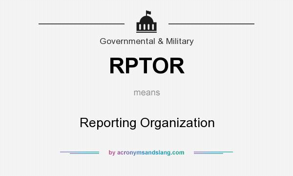 What does RPTOR mean? It stands for Reporting Organization