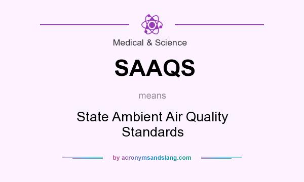 What does SAAQS mean? It stands for State Ambient Air Quality Standards