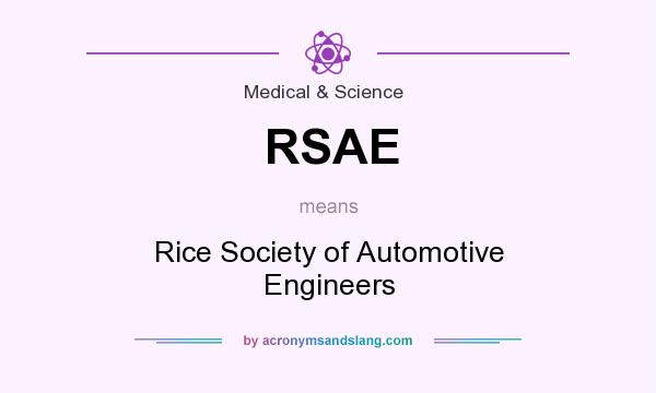 What does RSAE mean? It stands for Rice Society of Automotive Engineers