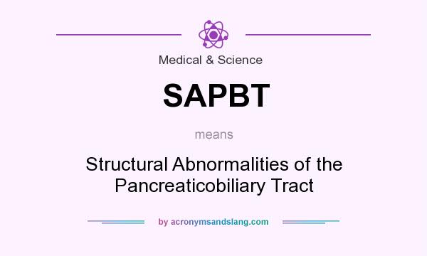 What does SAPBT mean? It stands for Structural Abnormalities of the Pancreaticobiliary Tract