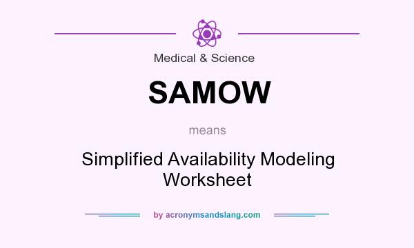 What does SAMOW mean? It stands for Simplified Availability Modeling Worksheet