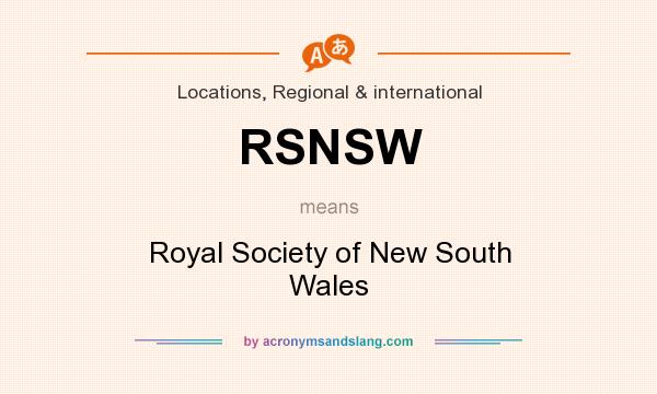 What does RSNSW mean? It stands for Royal Society of New South Wales
