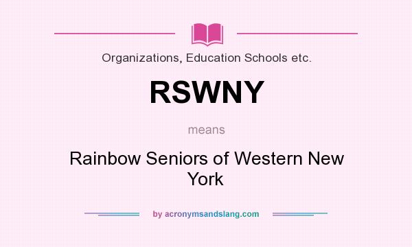 What does RSWNY mean? It stands for Rainbow Seniors of Western New York