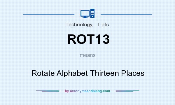 What does ROT13 mean? It stands for Rotate Alphabet Thirteen Places