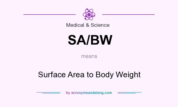 What does SA/BW mean? It stands for Surface Area to Body Weight