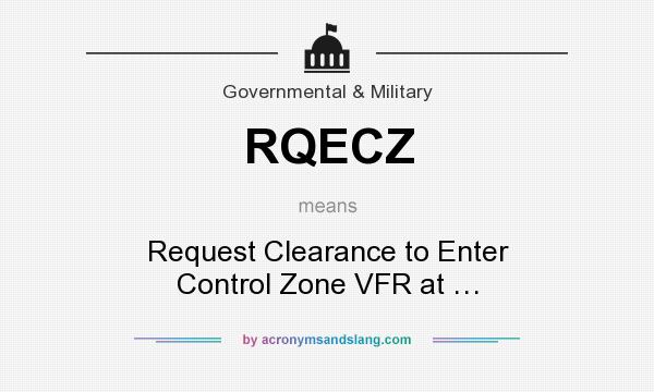 What does RQECZ mean? It stands for Request Clearance to Enter Control Zone VFR at …