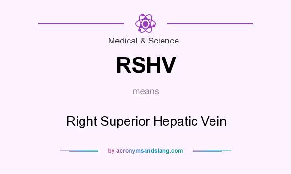 What does RSHV mean? It stands for Right Superior Hepatic Vein