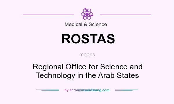 What does ROSTAS mean? It stands for Regional Office for Science and Technology in the Arab States
