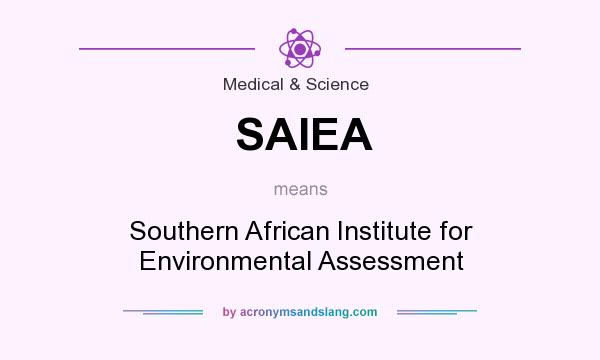 What does SAIEA mean? It stands for Southern African Institute for Environmental Assessment