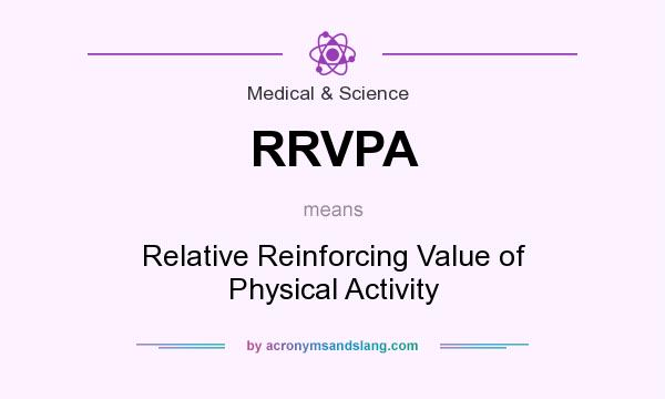 What does RRVPA mean? It stands for Relative Reinforcing Value of Physical Activity