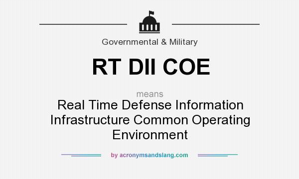 What does RT DII COE mean? It stands for Real Time Defense Information Infrastructure Common Operating Environment