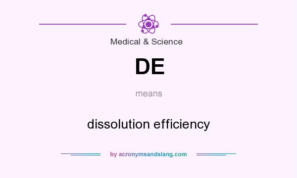 What does DE mean? It stands for dissolution efficiency