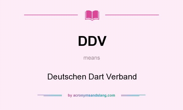 What does DDV mean? It stands for Deutschen Dart Verband