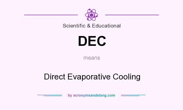 What does DEC mean? It stands for Direct Evaporative Cooling