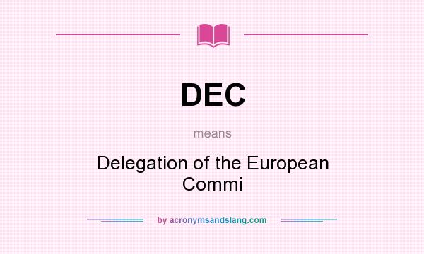 What does DEC mean? It stands for Delegation of the European Commi