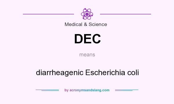 What does DEC mean? It stands for diarrheagenic Escherichia coli