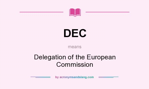 What does DEC mean? It stands for Delegation of the European Commission