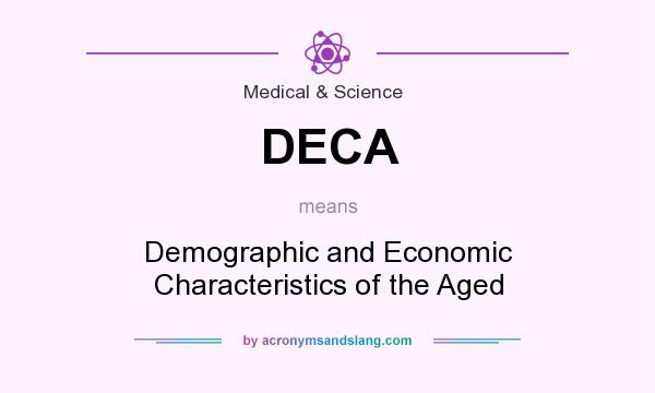 What does DECA mean? It stands for Demographic and Economic Characteristics of the Aged