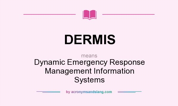 What does DERMIS mean? It stands for Dynamic Emergency Response Management Information Systems