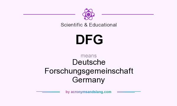 What does DFG mean? It stands for Deutsche Forschungsgemeinschaft Germany