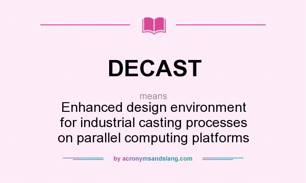 What does DECAST mean? It stands for Enhanced design environment for industrial casting processes on parallel computing platforms