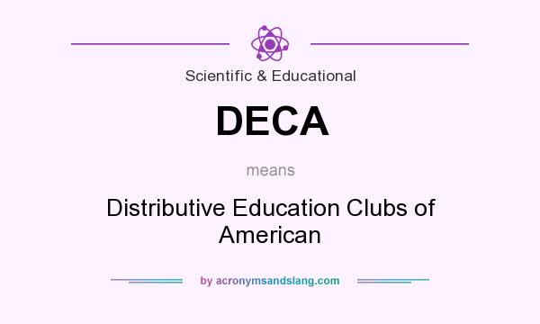 What does DECA mean? It stands for Distributive Education Clubs of American