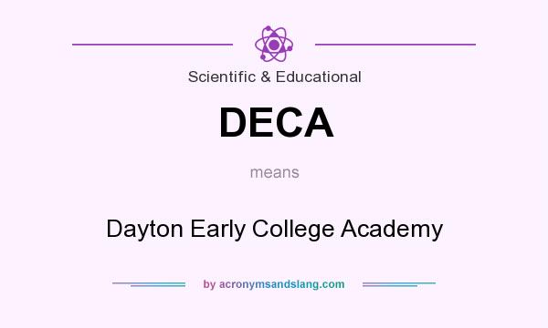 What does DECA mean? It stands for Dayton Early College Academy