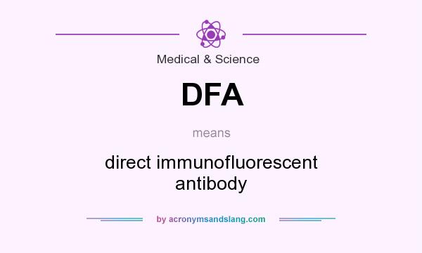 What does DFA mean? It stands for direct immunofluorescent antibody